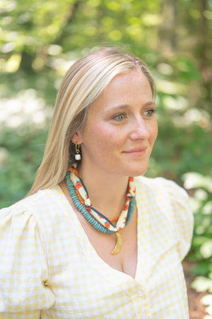 The Knoxville Freshwater Pearl Hoop Earrings detail view by London Crafted