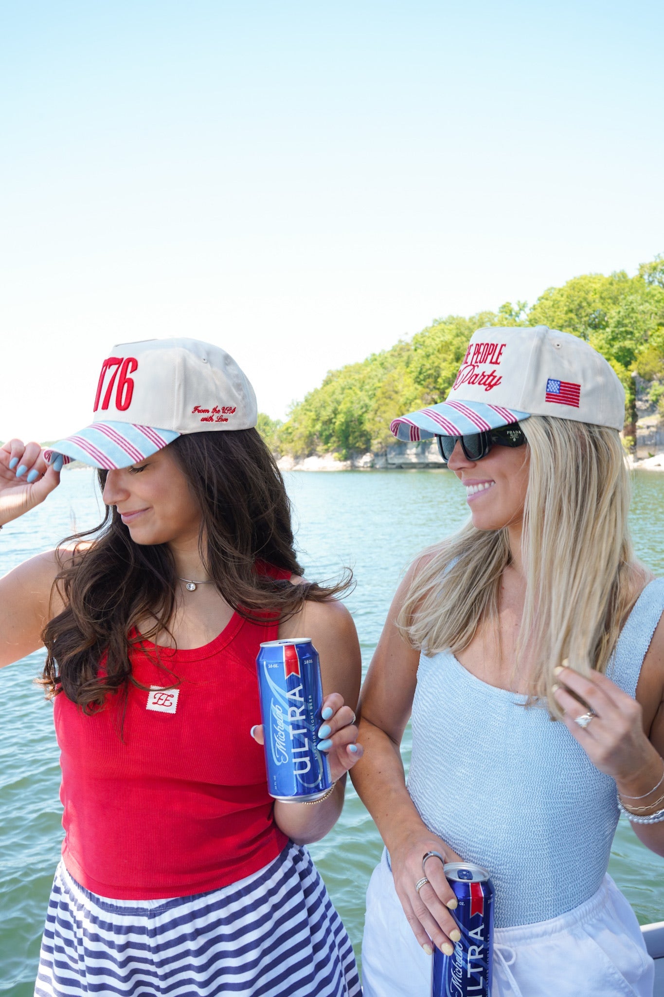 1776 Blue and Red Stripe Hat by KenzKustomz — product view 5