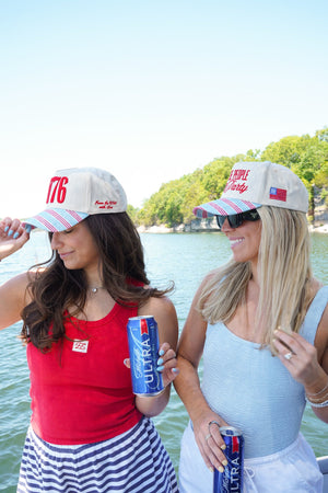 1776 Blue and Red Stripe Hat by KenzKustomz — product view 5