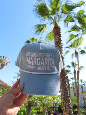 I Wonder If There's A Margarita Thinking About Me Too - Denim Hat by KenzKustomz — product view 7