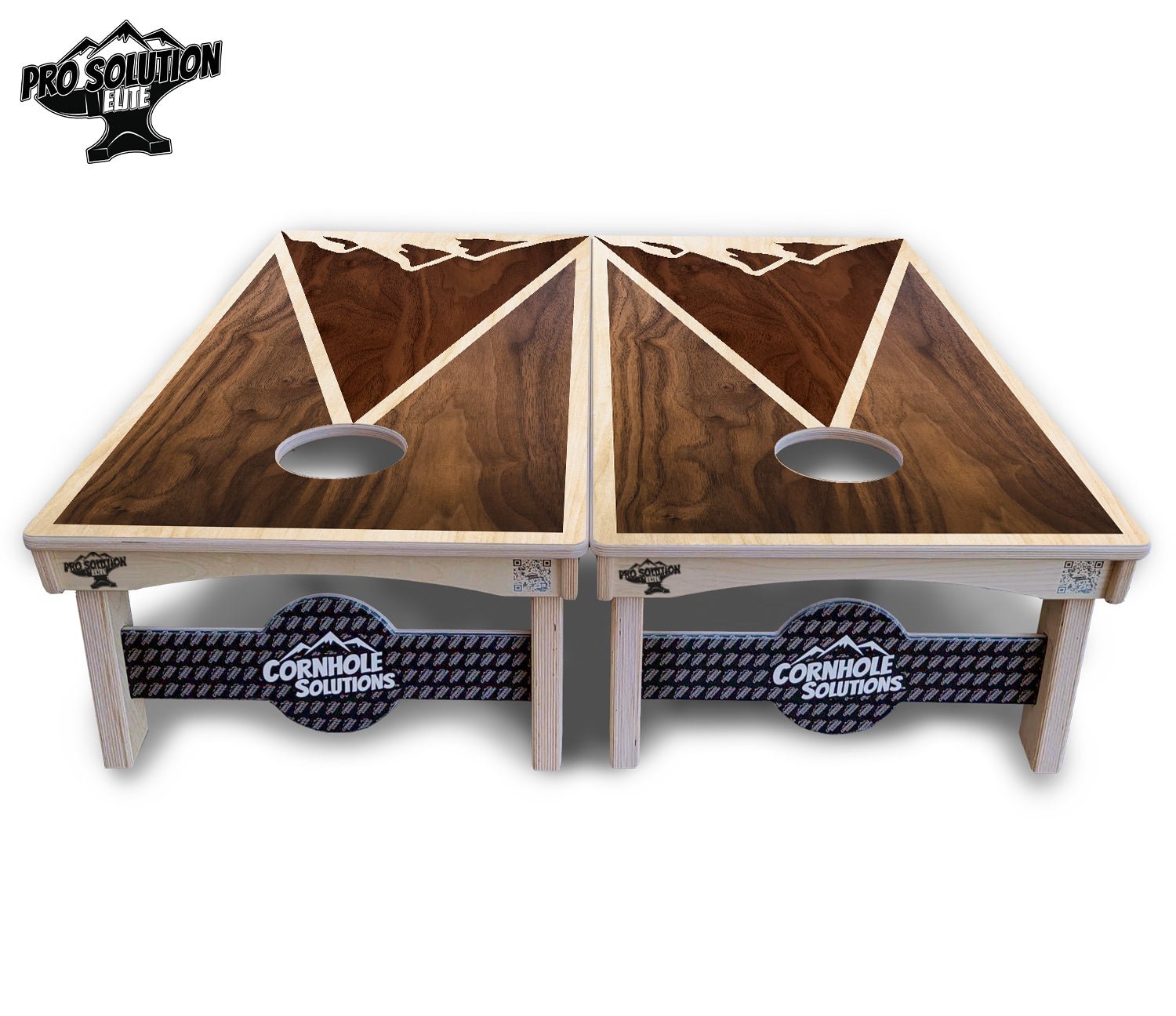 Stained Mountain Scene Cornhole Boards - Pro Solution Elite Series