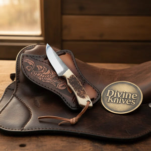 Stag Antler Patch Skinner Knife by Divine Knives, product view 3