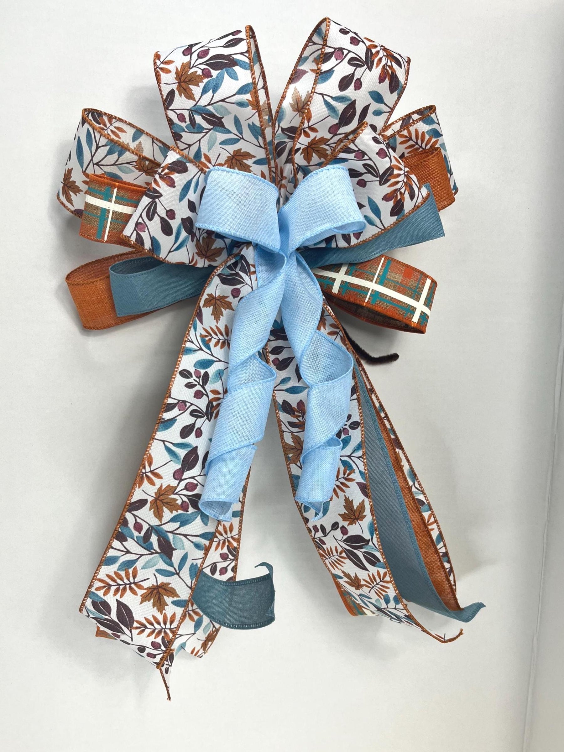 Fall Plaid Wreath Bow | Farmhouse Thanksgiving Decor handmade by Bouge Creations