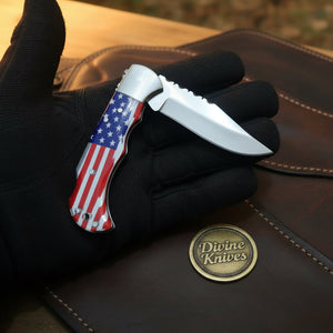 American Flag Lockback Pocket Knife with product detail, view 5