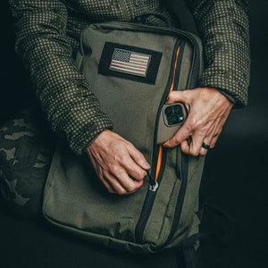 24 Hour Backpack by Recycled Firefighter, handmade leather goods detail photo 12