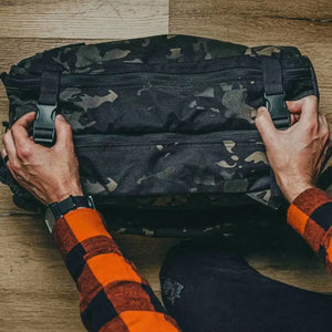 24 Hour PLUS Backpack 500D by Recycled Firefighter, handmade leather goods detail photo 3