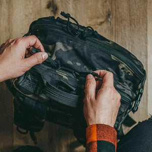 24 Hour PLUS Backpack 500D by Recycled Firefighter, handmade leather goods detail photo 8
