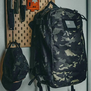 24 Hour PLUS Backpack 500D by Recycled Firefighter, handmade leather goods detail photo 11