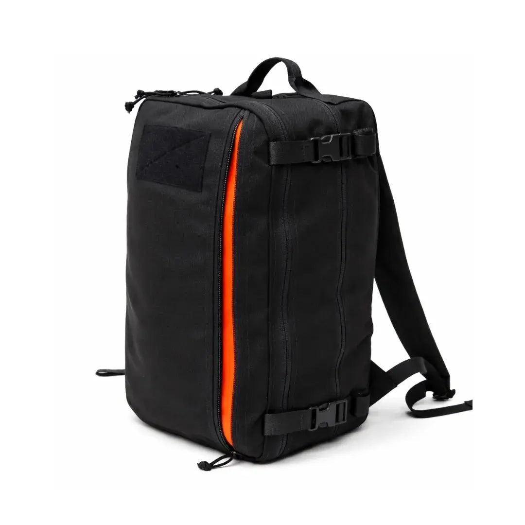 24 Hour PLUS Backpack by Recycled Firefighter, handmade leather goods detail photo 2