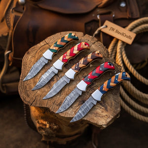 Wovencord Pocket Knife Set by JW SteelCrafts