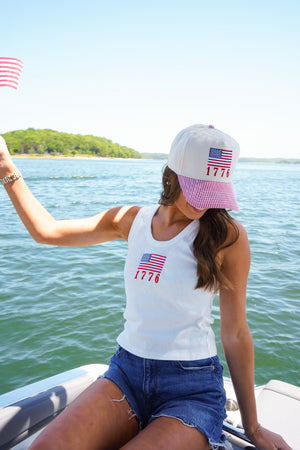 1776 American Flag Hat by KenzKustomz — product view 4
