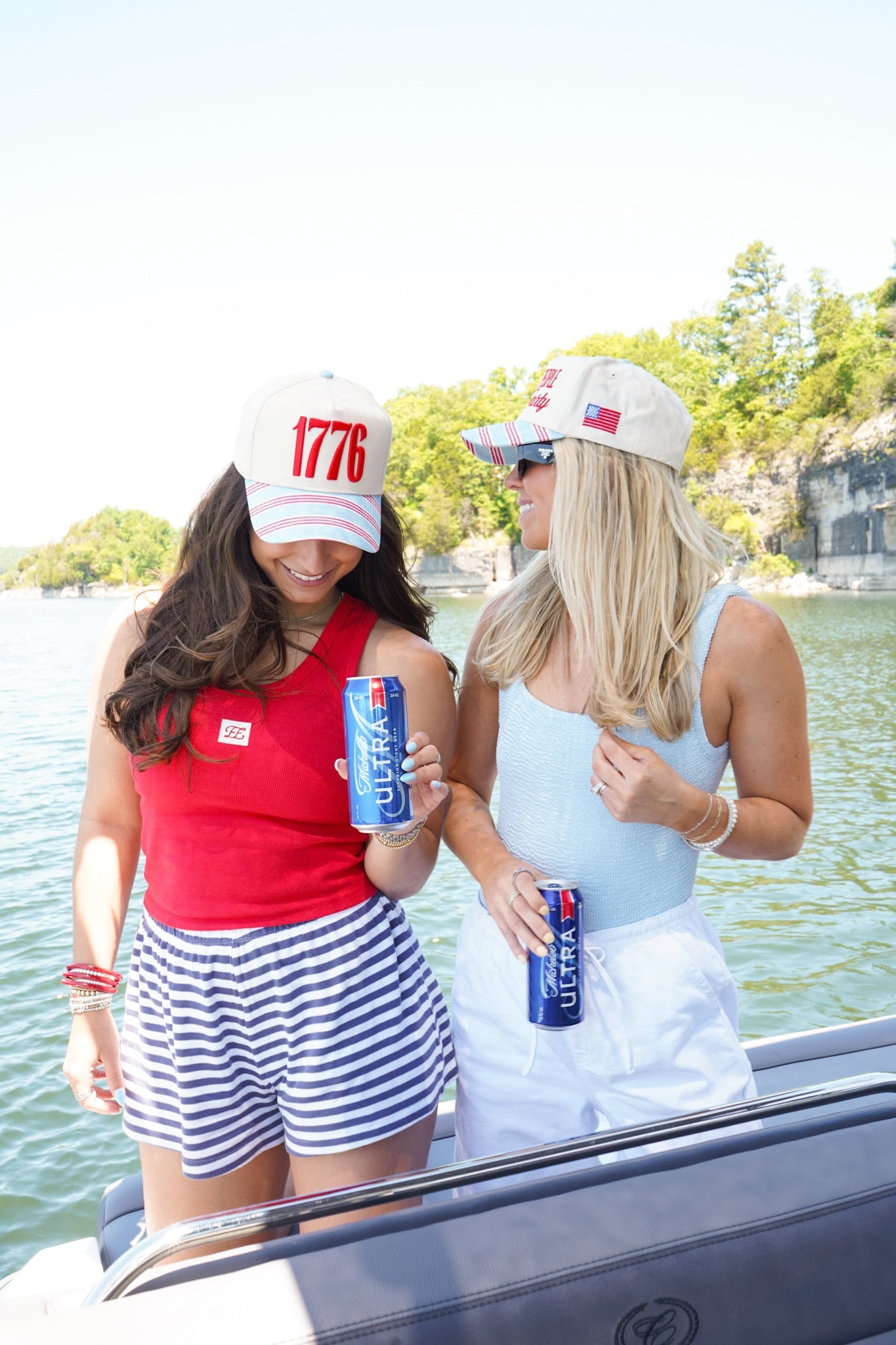 1776 Blue and Red Stripe Hat by KenzKustomz — product view 7