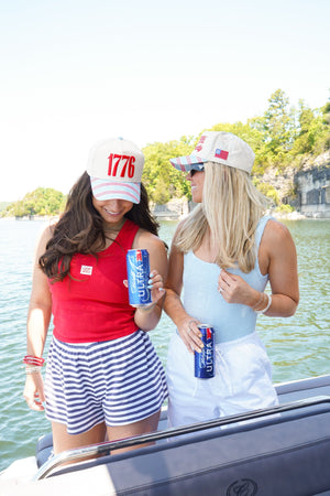 1776 Blue and Red Stripe Hat by KenzKustomz — product view 7