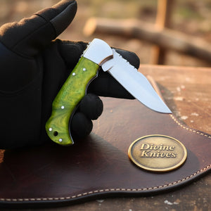 Lime Green Resin Lockback Pocket Knife with product detail, view 5
