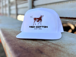 Detail view of HC Cattle 7-Panel Hat by High Cotton Hat Co