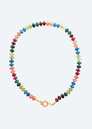 The Elodie Multicolor Beaded Charm Necklace by London Crafted