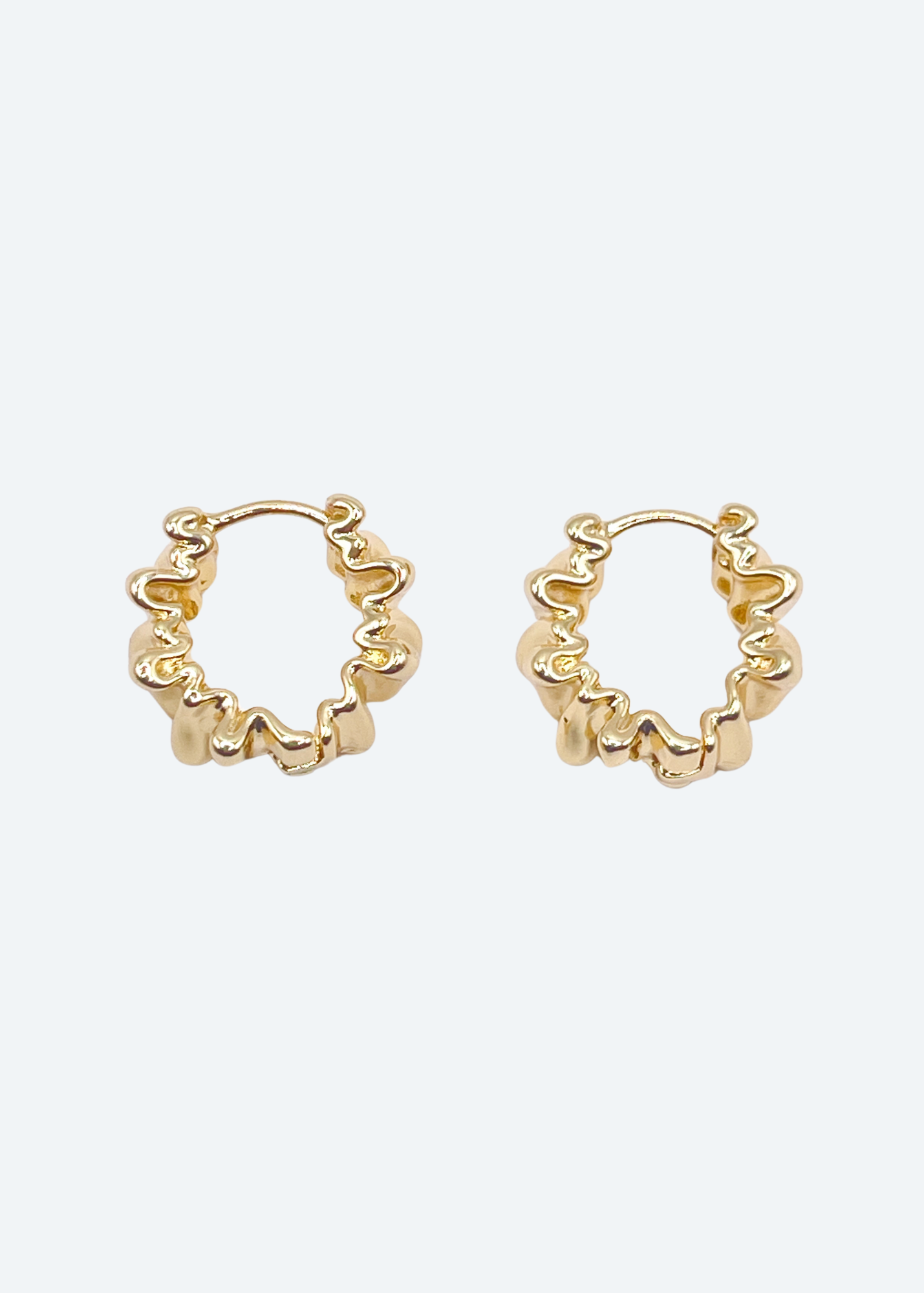 The Rylee Folded Small Gold Plated Hoop Earrings by London Crafted