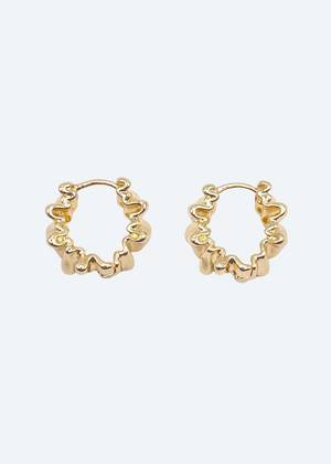 The Rylee Folded Small Gold Plated Hoop Earrings by London Crafted