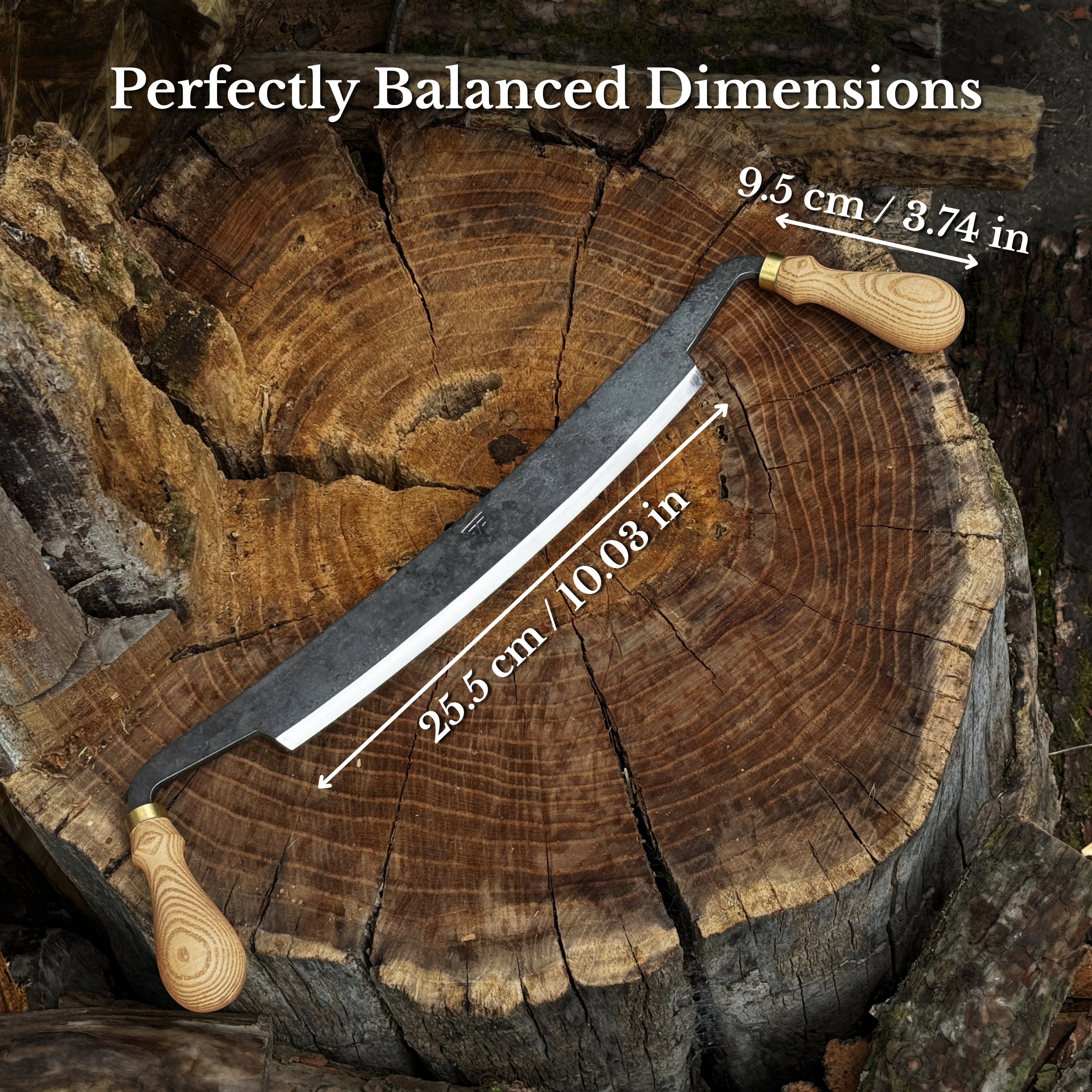 Curved Draw Knife (Push/Pull Shave), 25.5 cm (10 inch) Cutting Edge