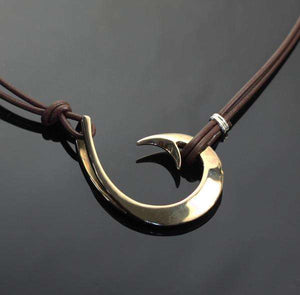 Two Way Large Bronze Circle Hook Necklace by Anisa Jewelry