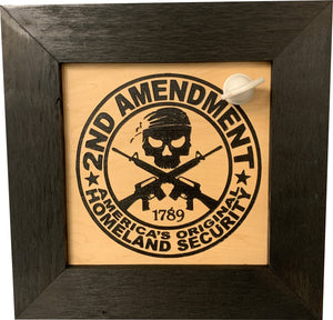 Second Amendment Hidden Gun Safe, 2nd Amendment Skull Concealment Shelf by Bellewood Designs, Southern home decor detail photo 3