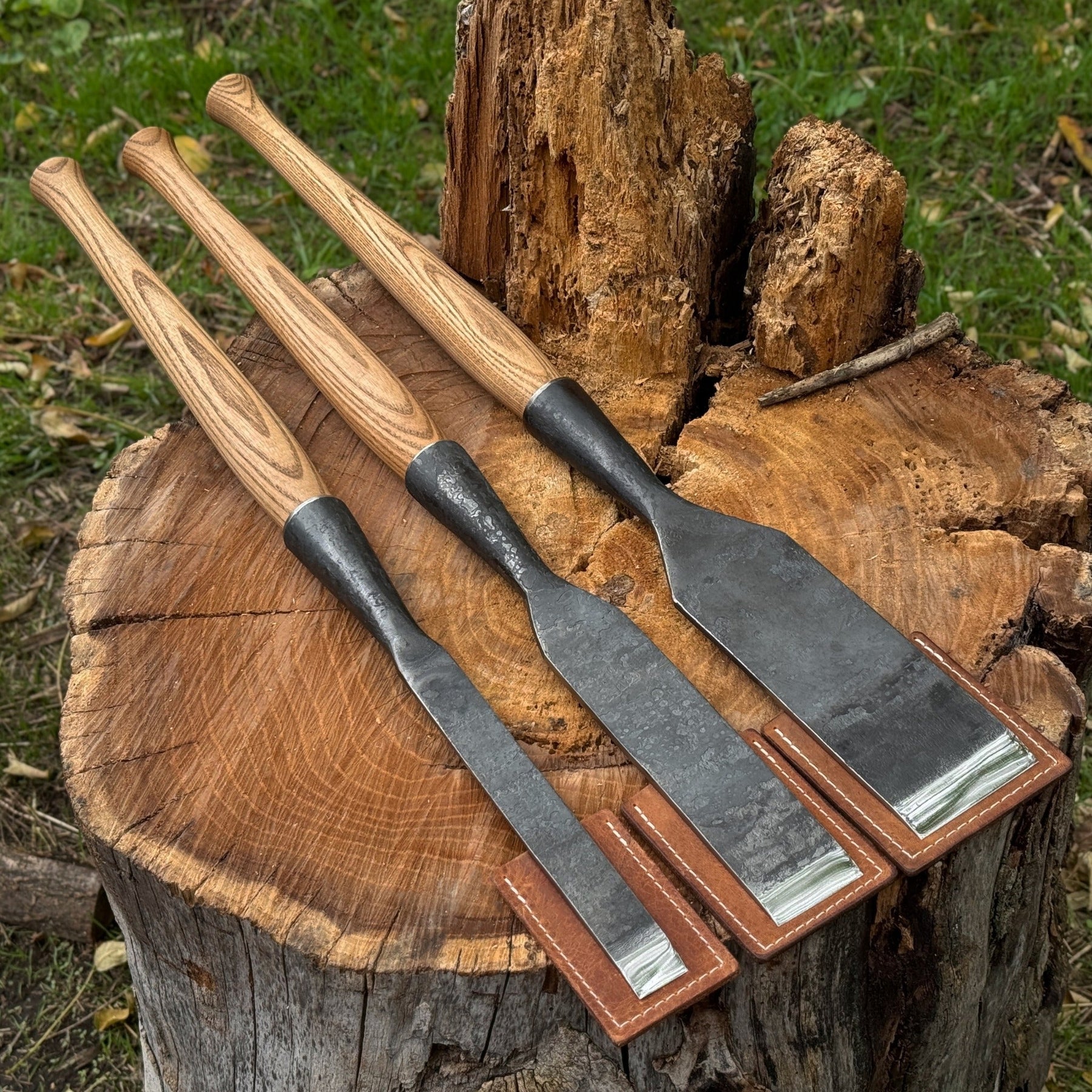 3-Piece Carpenters Slick Chisel Set by Sharky Forged Steel Tools