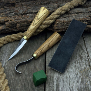 3-Piece Hand-Forged Spoon Carving Tool Set detail view by Sharky Forged Steel Tools