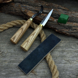 3-Piece Hand-Forged Spoon Carving Tool Set detail view by Sharky Forged Steel Tools