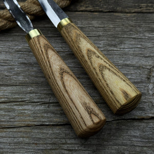 3-Piece Hand-Forged Spoon Carving Tool Set detail view by Sharky Forged Steel Tools