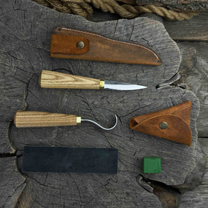 3-Piece Hand-Forged Spoon Carving Tool Set detail view by Sharky Forged Steel Tools