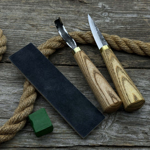 3-Piece Hand-Forged Spoon Carving Tool Set detail view by Sharky Forged Steel Tools