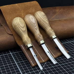 3-Piece Leather Edge Skiver Set by Sharky Forged Steel Tools