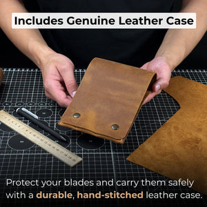 3-Piece Leather Edge Skiver Set detail view by Sharky Forged Steel Tools