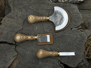 3-Piece Leather Working Kit with Leather Sheaths by Sharky Forged Steel Tools