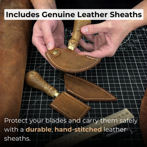 3-Piece Leatherworking Tool Set detail view by Sharky Forged Steel Tools