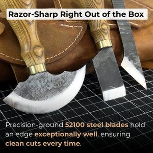 3-Piece Leatherworking Tool Set detail view by Sharky Forged Steel Tools