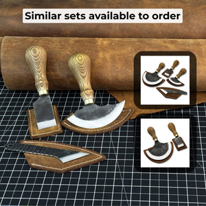 3-Piece Leatherworking Tool Set detail view by Sharky Forged Steel Tools