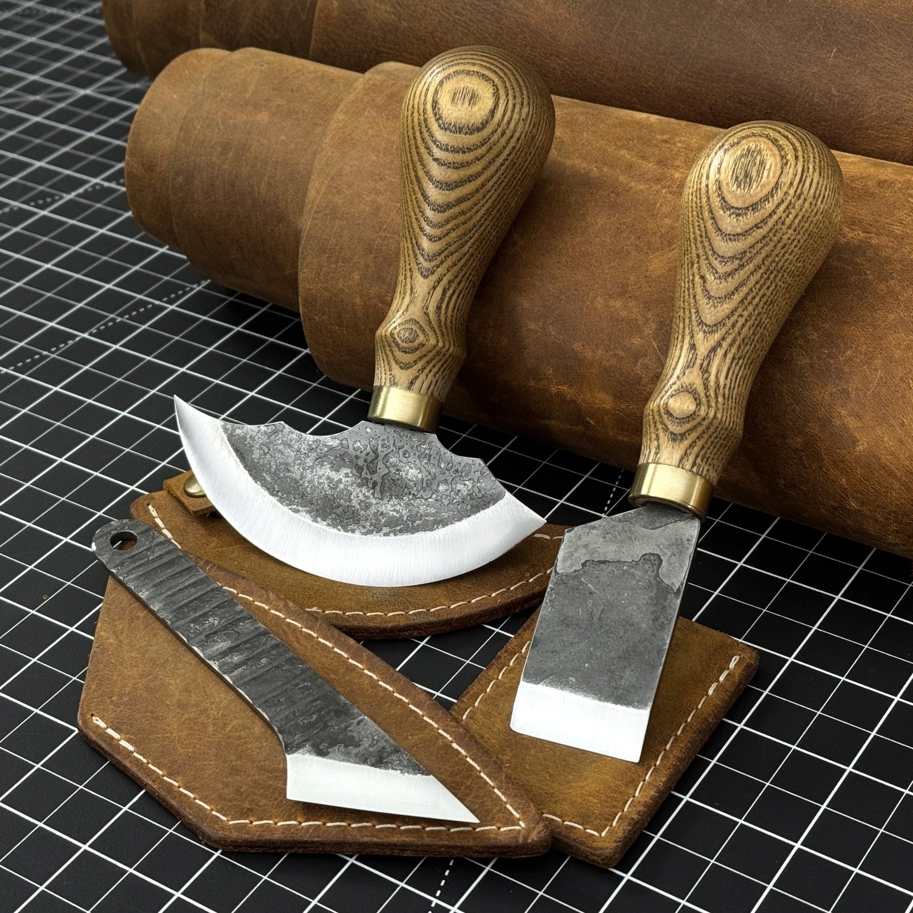 3-Piece Leatherworking Tool Set by Sharky Forged Steel Tools