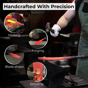 3-Piece Spoon Carving Set – Whittling Knife, Hook Knife & Sharpening Strop detail view by Sharky Forged Steel Tools