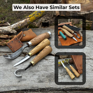 3-Piece Spoon Carving Tool Set detail view by Sharky Forged Steel Tools