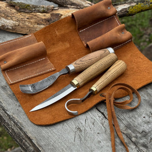 3-Piece Spoon Carving Tool Set by Sharky Forged Steel Tools