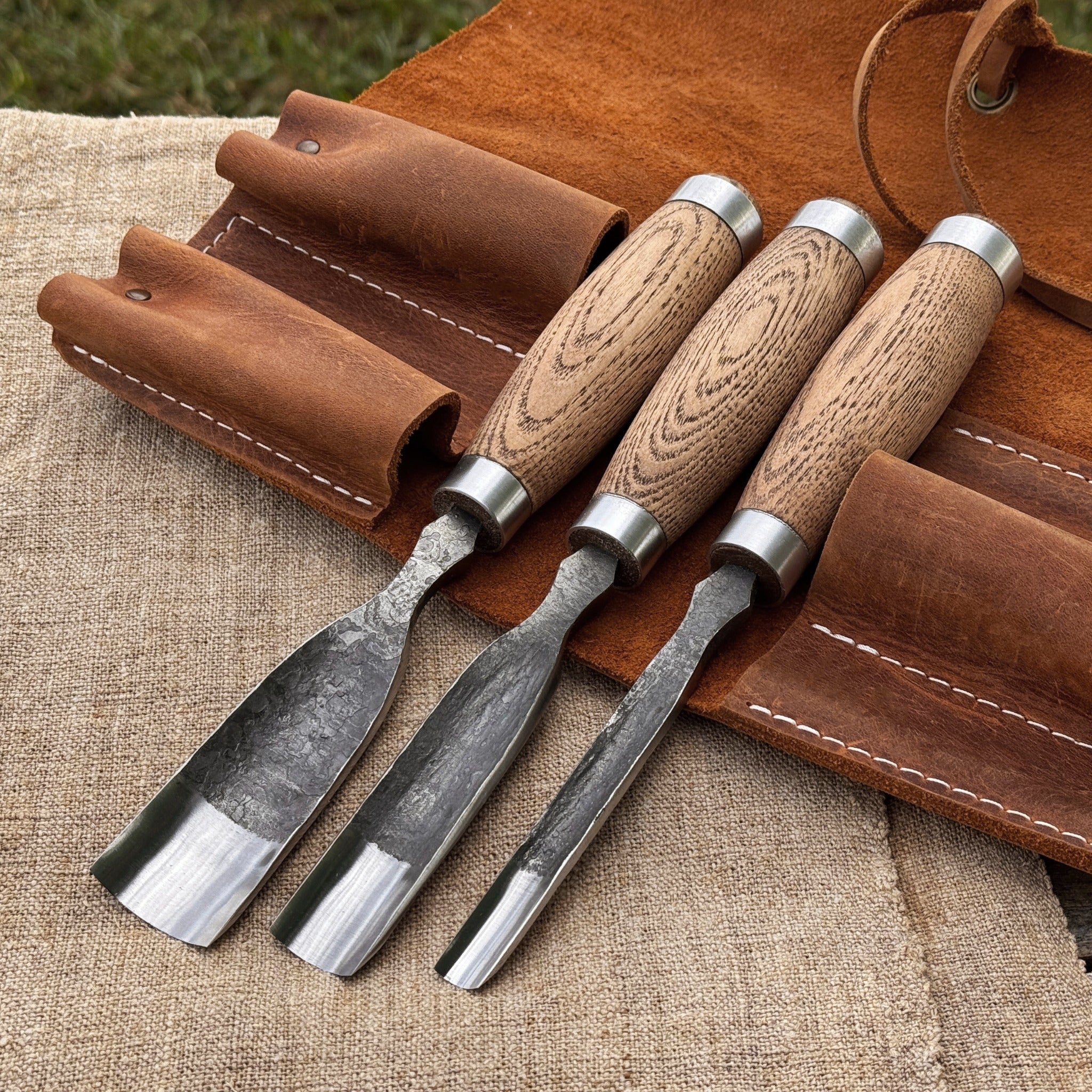 3-Piece Straight Rounded Chisel Set by Sharky Forged Steel Tools