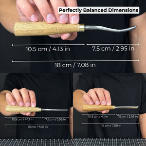 3-Piece Wood Carving Chisel & Gouge Set detail view by Sharky Forged Steel Tools