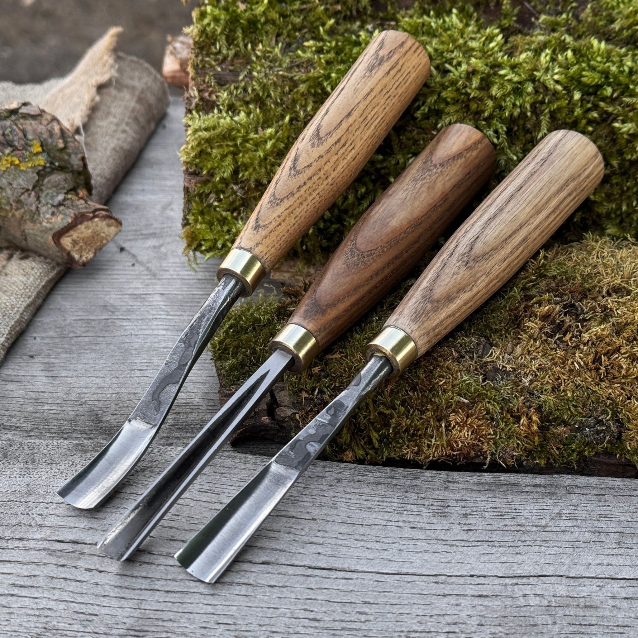 3-Piece Wood Carving Chisel & Gouge Set by Sharky Forged Steel Tools