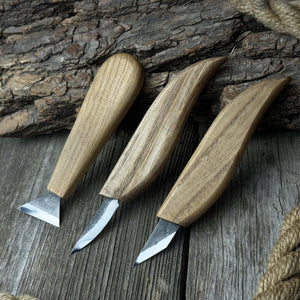 3-Piece Wood Carving Knife Set detail view by Sharky Forged Steel Tools