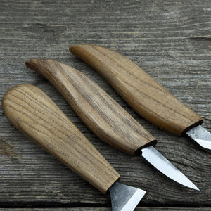 3-Piece Wood Carving Knife Set detail view by Sharky Forged Steel Tools