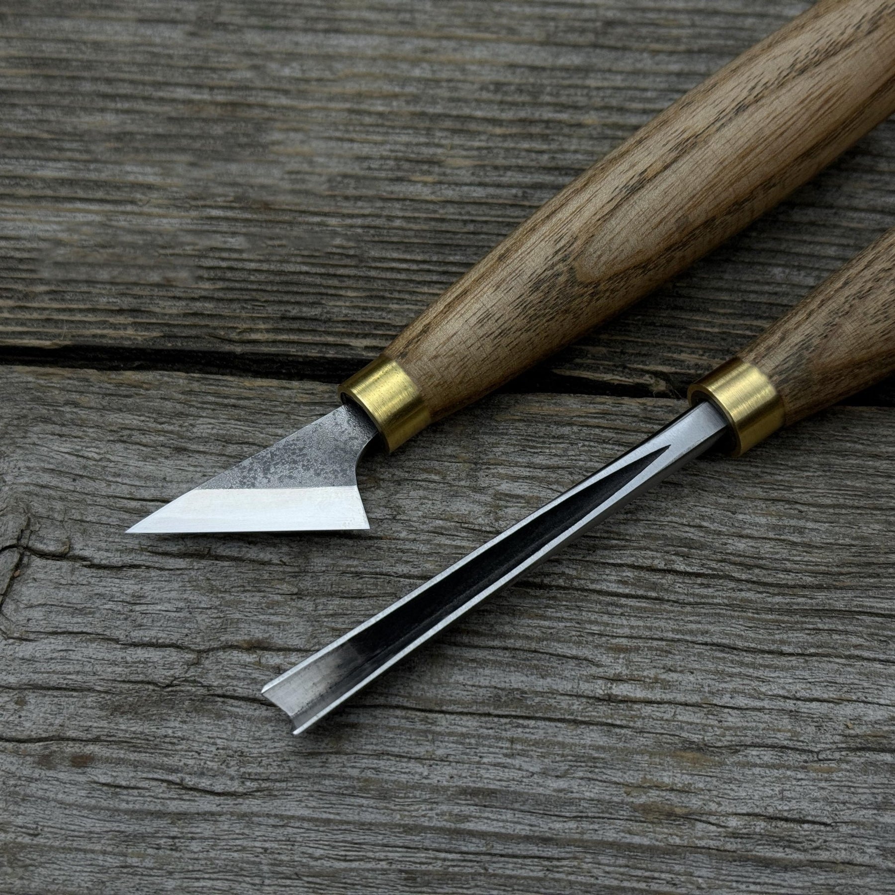 3-Piece Wood Carving Tool Set with Leather Case detail view by Sharky Forged Steel Tools