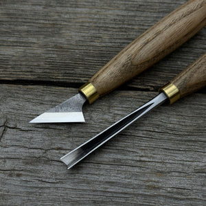 3-Piece Wood Carving Tool Set with Leather Case detail view by Sharky Forged Steel Tools