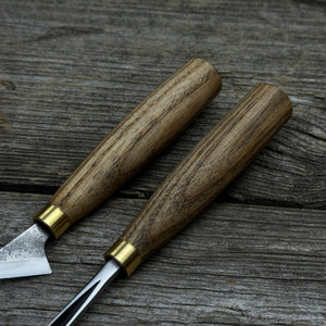 3-Piece Wood Carving Tool Set with Leather Case detail view by Sharky Forged Steel Tools