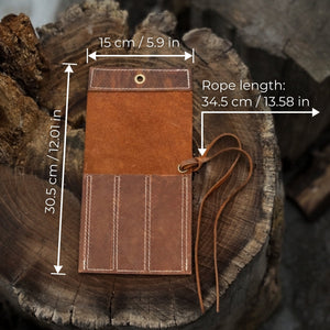 3 Pocket Leather Tool Roll for Chisels, Knives, and Small Hand Tools